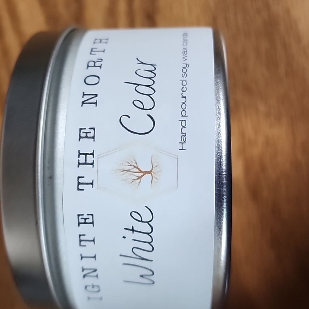 White Cedar Candle in Tin